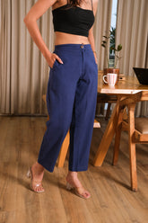 Women Airy Linen Straight Pant